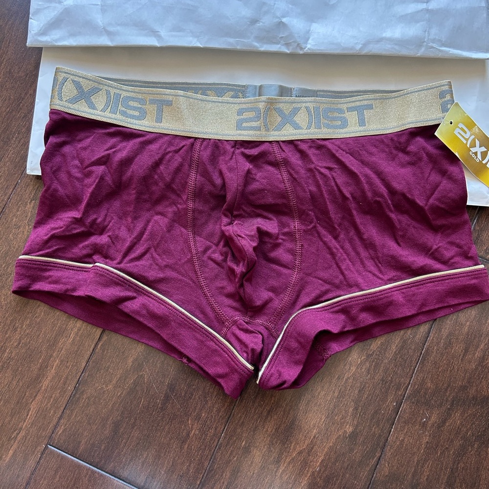 2xist gold cotton body define  low rise  Trunk - dark burgundy stretch soft